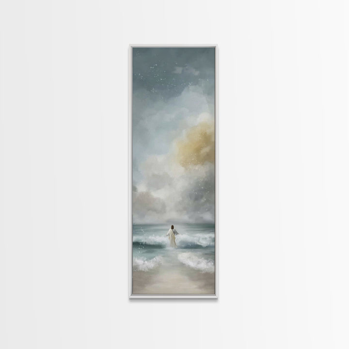 Stormless Horizon Path | Framed Canvas Print | Tall Narrow Wall Art | Jesus Art Print | Christian Wall Art | Christian Art | Christian Pain