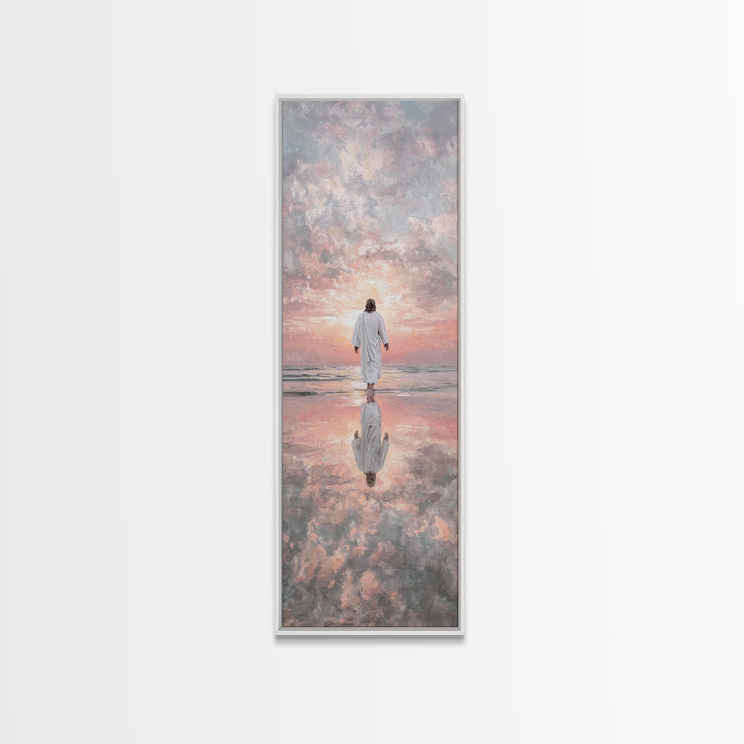Sea Of Promise – Framed Canvas Print – Skinny Art – Jesus Canvas Art – Christian Painting – Christian Wall Art – Minimalist Christian Art