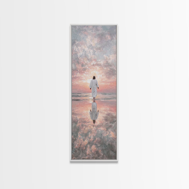 Sea Of Promise – Framed Canvas Print – Skinny Art – Jesus Canvas Art – Christian Painting – Christian Wall Art – Minimalist Christian Art