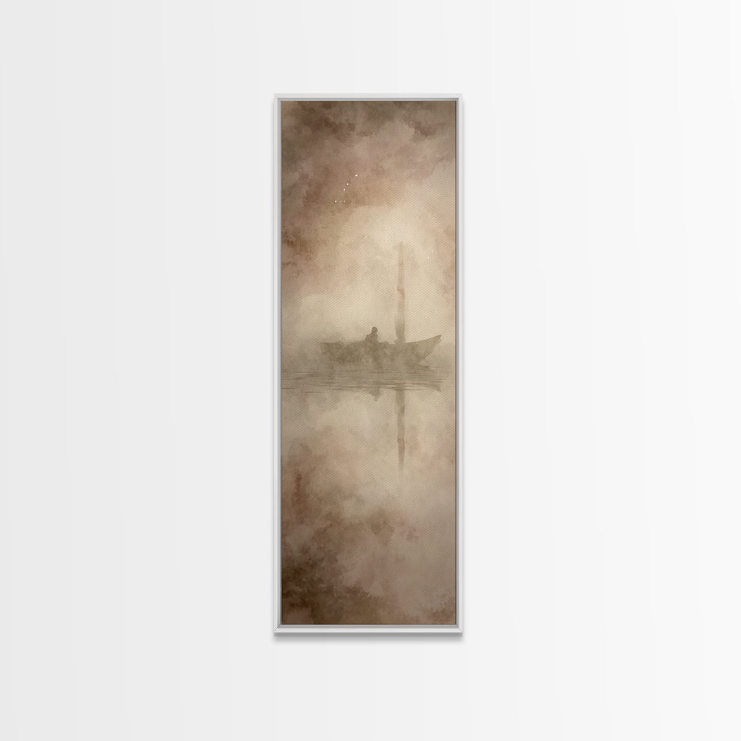 Silent Dawn Vessel – Framed Canvas Print – Christian Art Canvas – Skinny Art – Christian Wall Art – Jesus Painting – Modern Christian Art