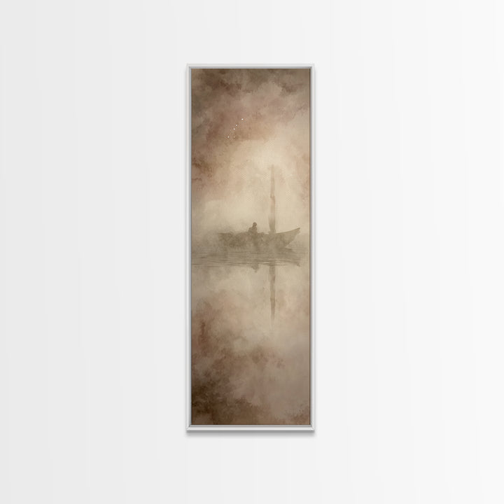Silent Dawn Vessel – Framed Canvas Print – Christian Art Canvas – Skinny Art – Christian Wall Art – Jesus Painting – Modern Christian Art