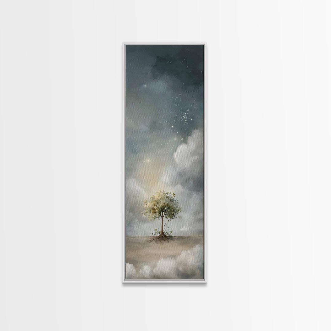 Starlit Tree Hope – Framed Canvas Print – Christian Wall Art – Skinny Art – Christian Art Canvas – Christian Christmas Art – Christian Art