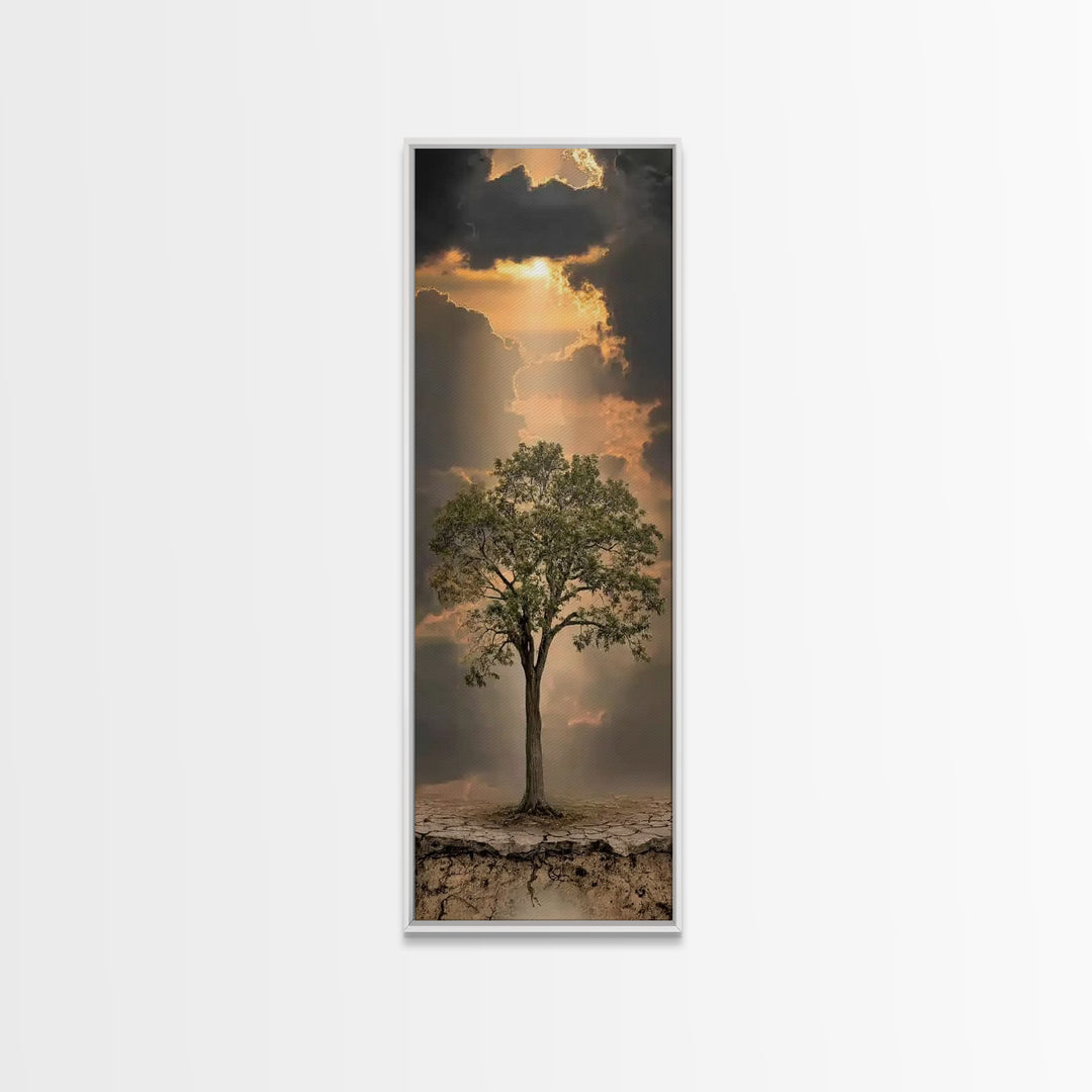 Rooted In Promise – Framed Canvas Print – Christian Art – Narrow Art – Christian Art Canvas – Christian Decorations – Christmas Art