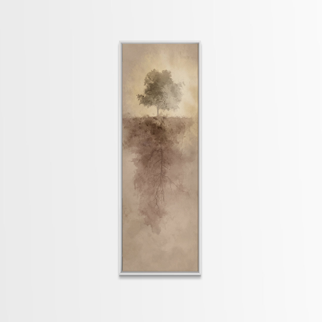 Rooted In Light – Framed Canvas Print – Christian Wall Art – Narrow Art – Christian Art Canvas – Christian Christmas Art – Modern Christian