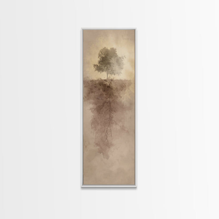 Rooted In Light – Framed Canvas Print – Christian Wall Art – Narrow Art – Christian Art Canvas – Christian Christmas Art – Modern Christian
