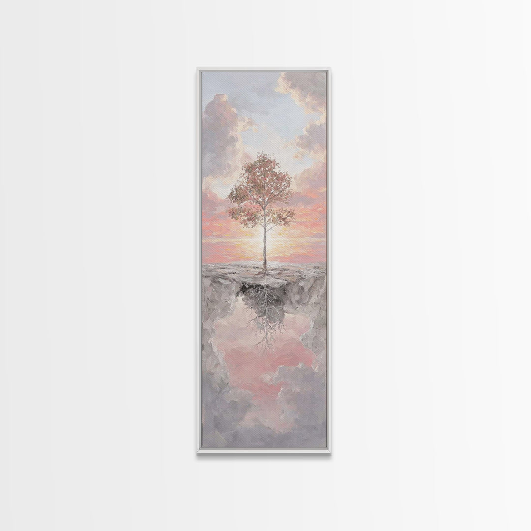 Dawn Blossom Grace – Framed Canvas Print – Tall Skinny Art Print – Christian Art – Christmas Art – Christian Art Canvas – Subtle Christian