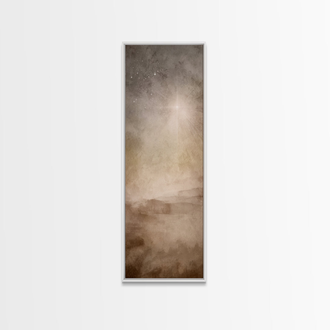Heaven’s Guiding Star – Framed Canvas Print – Christian Wall Art – Narrow Art – Christian Art Canvas – Christmas Art – Subtle Christian Art