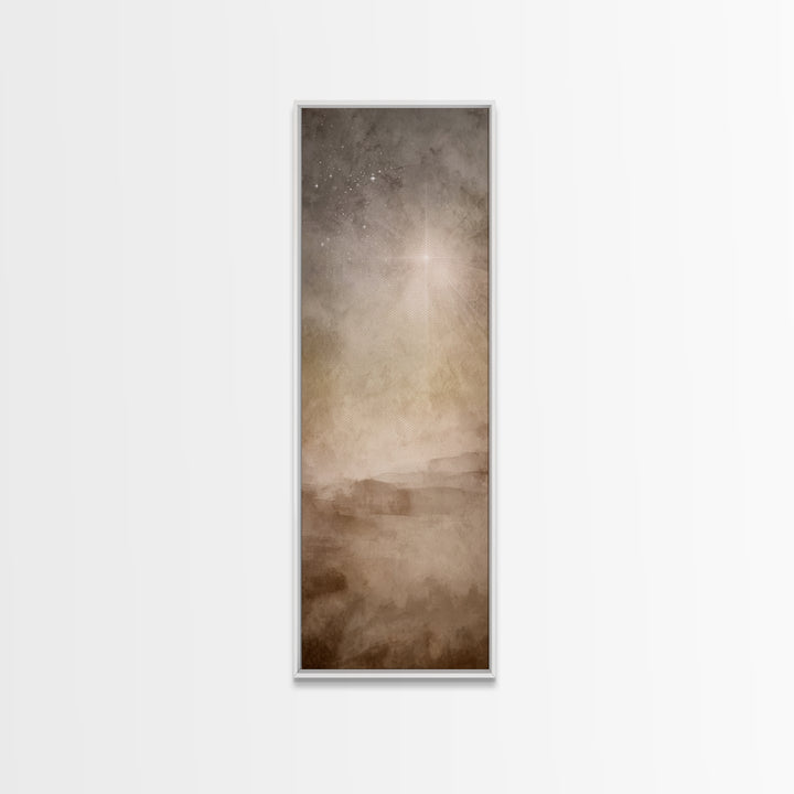 Heaven’s Guiding Star – Framed Canvas Print – Christian Wall Art – Narrow Art – Christian Art Canvas – Christmas Art – Subtle Christian Art