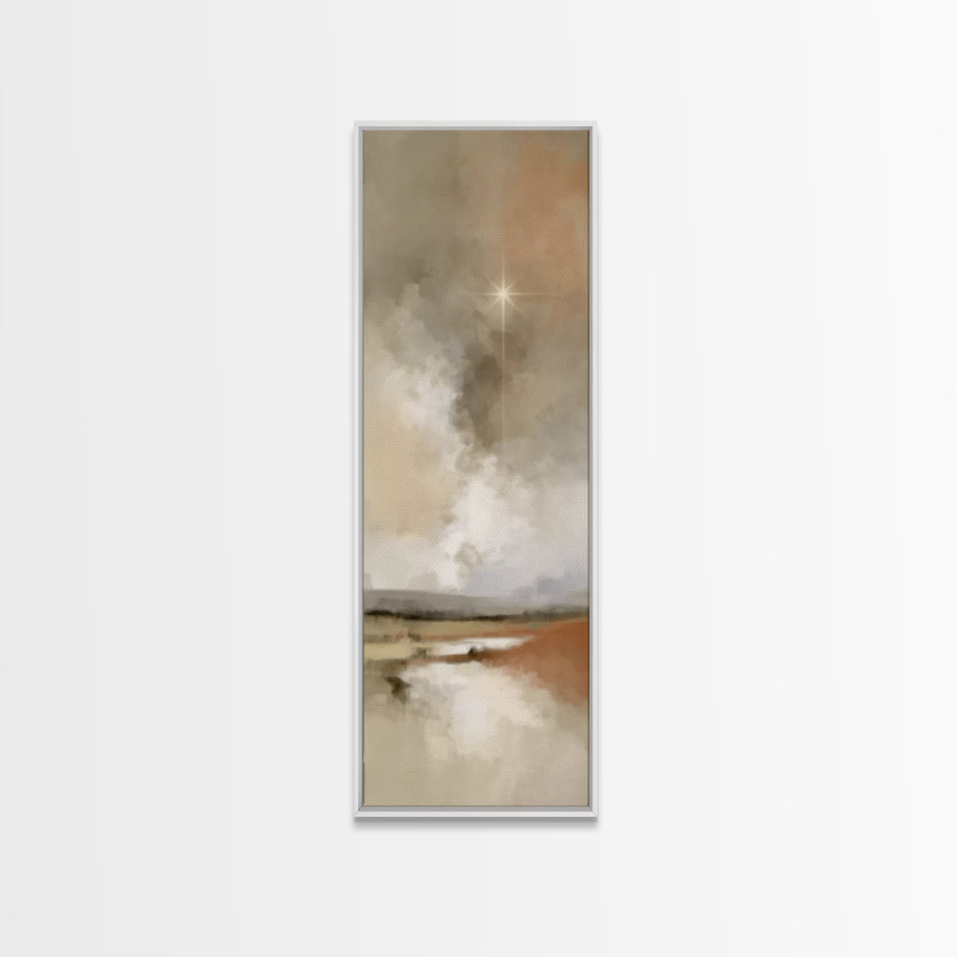 Desert Dawn Star, Framed Canvas Print, Christian Wall Art, Christian Art Print, Skinny Art, Christmas Art Prints, Modern Christian Art