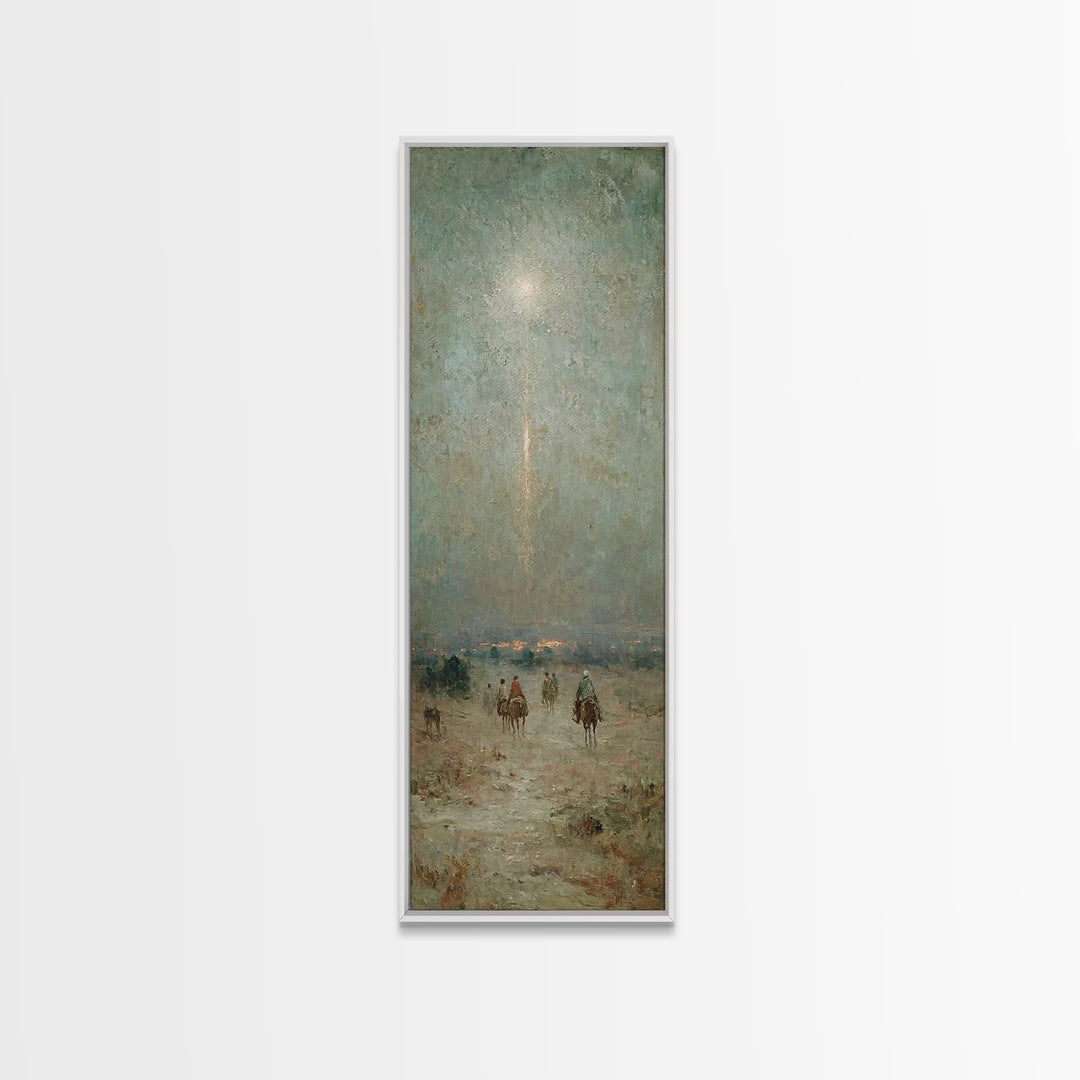 Star of Bethlehem – Framed Canvas Print – Christian Christmas Art – Christian Art Work – Tall Skinny Art Print – Christian Art Canvas – Chr