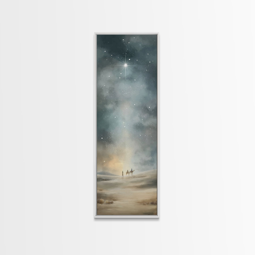 Sacred Journey Light | Framed Canvas Print | Christian Art | Christmas Wall Art | Narrow Art | Christian Gift Ideas | Christian Art Canvas