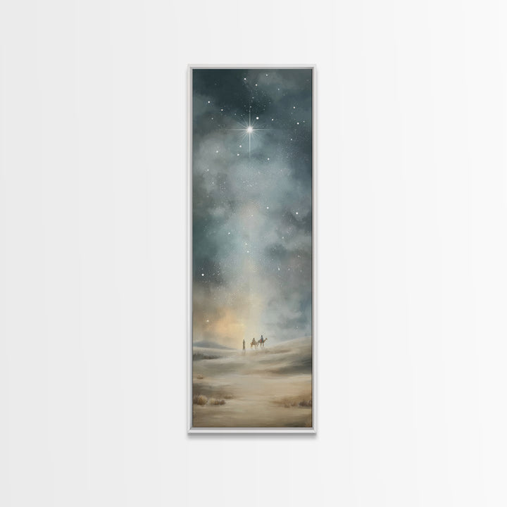 Sacred Journey Light | Framed Canvas Print | Christian Art | Christmas Wall Art | Narrow Art | Christian Gift Ideas | Christian Art Canvas