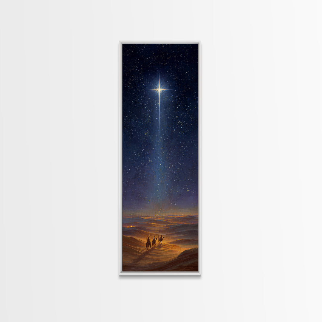 Faithful Caravan Star – Framed Canvas Print – Christian Christmas Art – Christian Painting – Skinny Art – Christian Art Gift – Christmas Wa