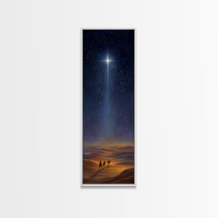 Faithful Caravan Star – Framed Canvas Print – Christian Christmas Art – Christian Painting – Skinny Art – Christian Art Gift – Christmas Wa