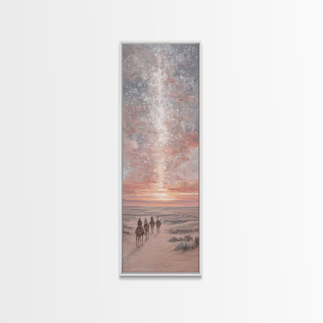 Blessed Night Sky | Framed Canvas Print | Christian Art Print | Christmas Art | Narrow Art | Framed Christian Art | Christmas Canvas Wall A