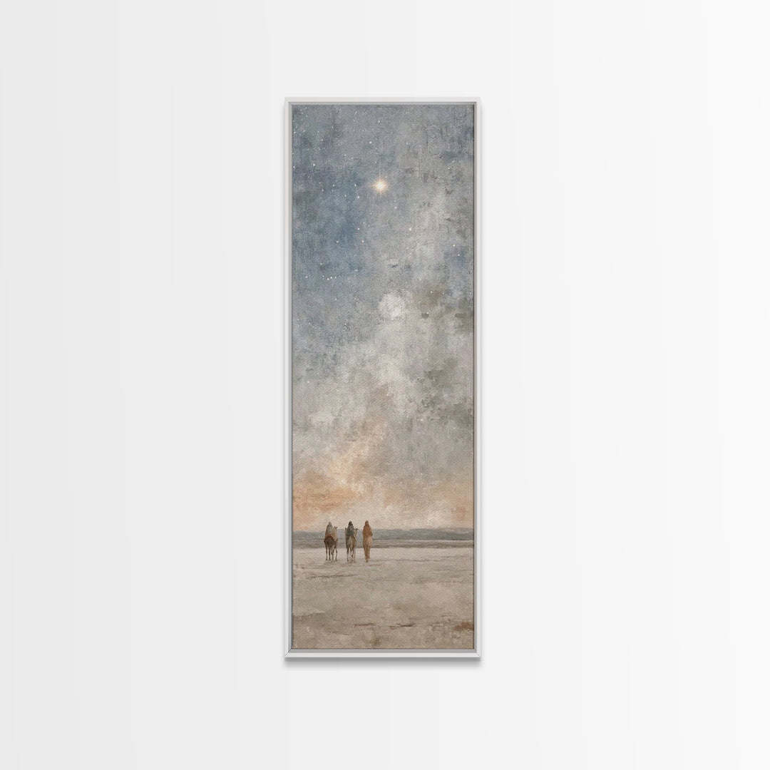 Star Above The Way – Framed Canvas Print – Christian Wall Art – Christmas Art Prints – Narrow Art – Christian Art Painting – Christian Chri