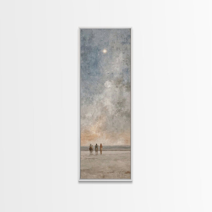 Star Above The Way – Framed Canvas Print – Christian Wall Art – Christmas Art Prints – Narrow Art – Christian Art Painting – Christian Chri