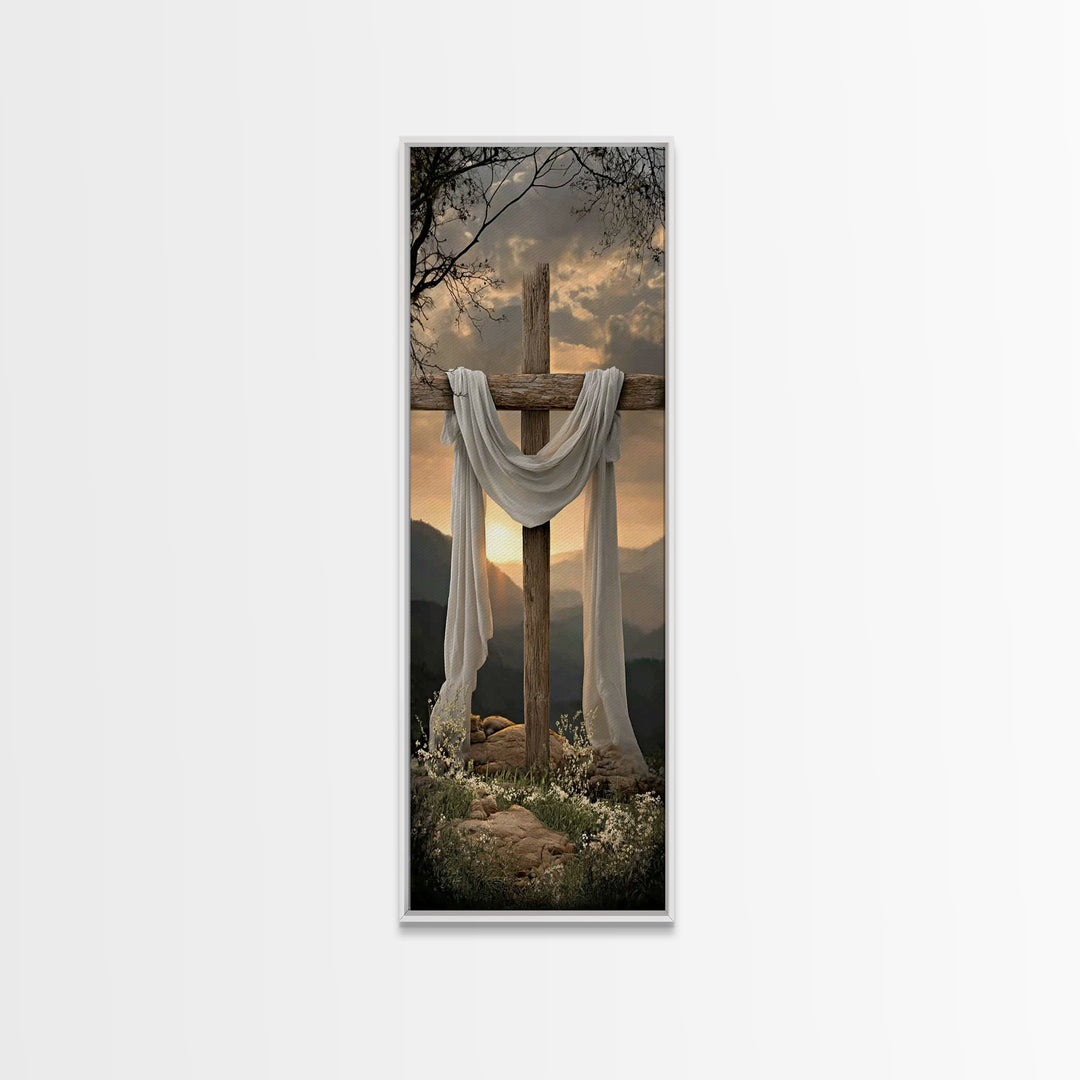 Dawn Of Redemption – Framed Canvas Print – Tall Narrow Wall Art – Christian Wall Art – Christian Art Canvas – Jesus Painting – Christmas Ar