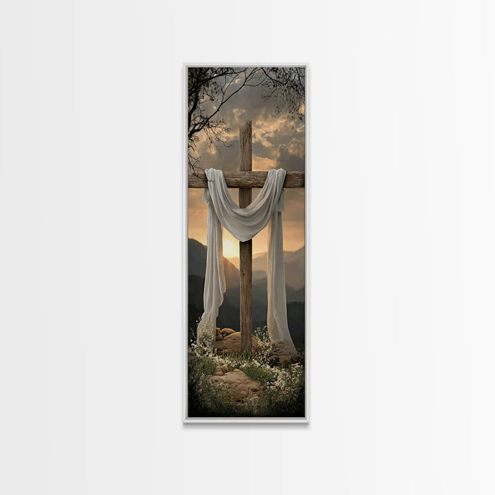 Dawn Of Redemption – Framed Canvas Print – Tall Narrow Wall Art – Christian Wall Art – Christian Art Canvas – Jesus Painting – Christmas Ar