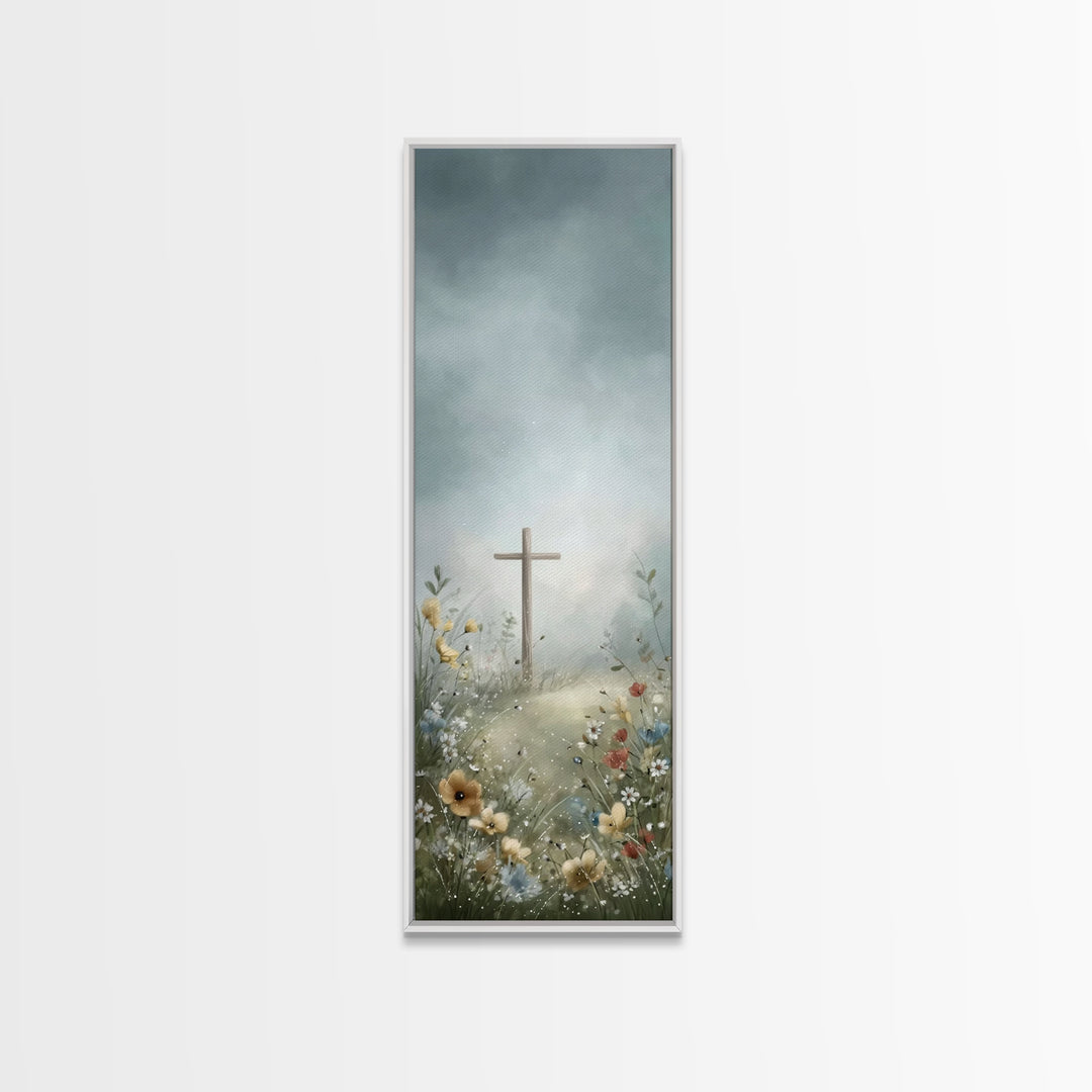 Pathway To Grace – Framed Canvas Print – Tall Narrow Wall Art – Christian Art Canvas – Christian Painting – Christmas Art – Christian Decor