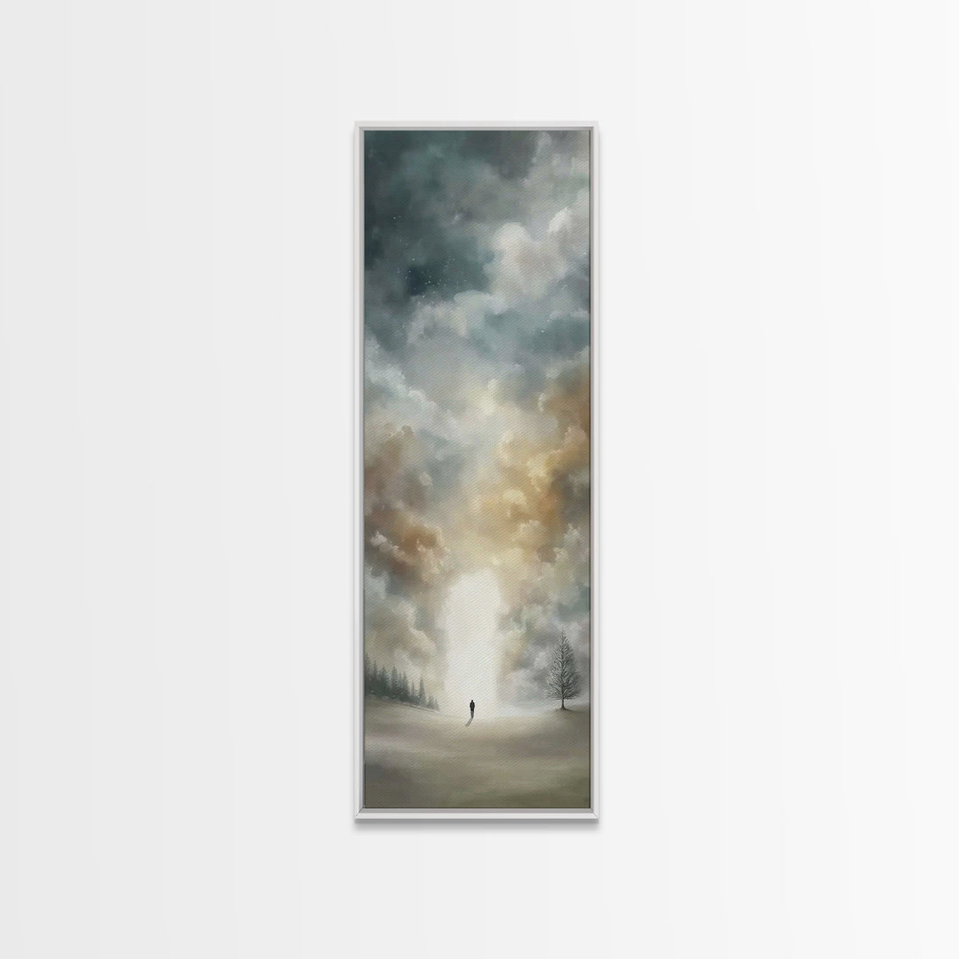 Heavenly Pathway, Framed Canvas Print, Narrow Art, Christian Art Print, Christian Painting, Christian Wall Art, Modern Christian Art