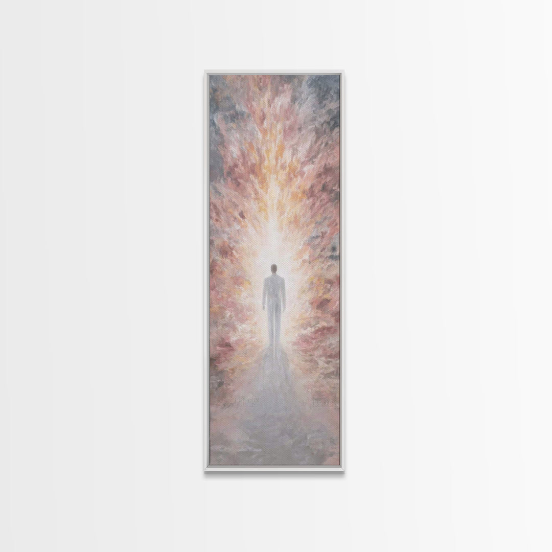 Radiant Ascension – Framed Canvas Print – Tall Narrow Wall Art – Christian Art Print – Christian Wall Art – Modern Christian Painting – Chr