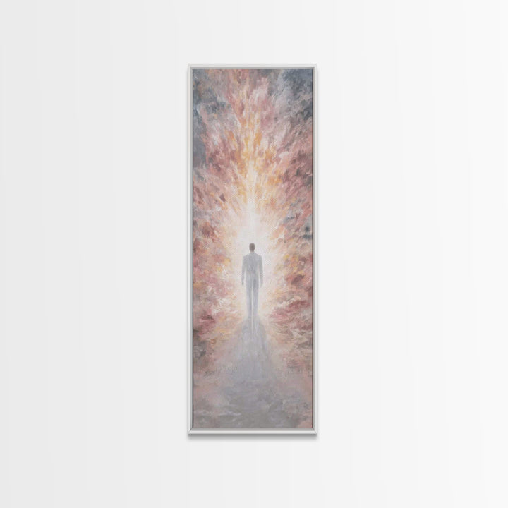 Radiant Ascension – Framed Canvas Print – Tall Narrow Wall Art – Christian Art Print – Christian Wall Art – Modern Christian Painting – Chr