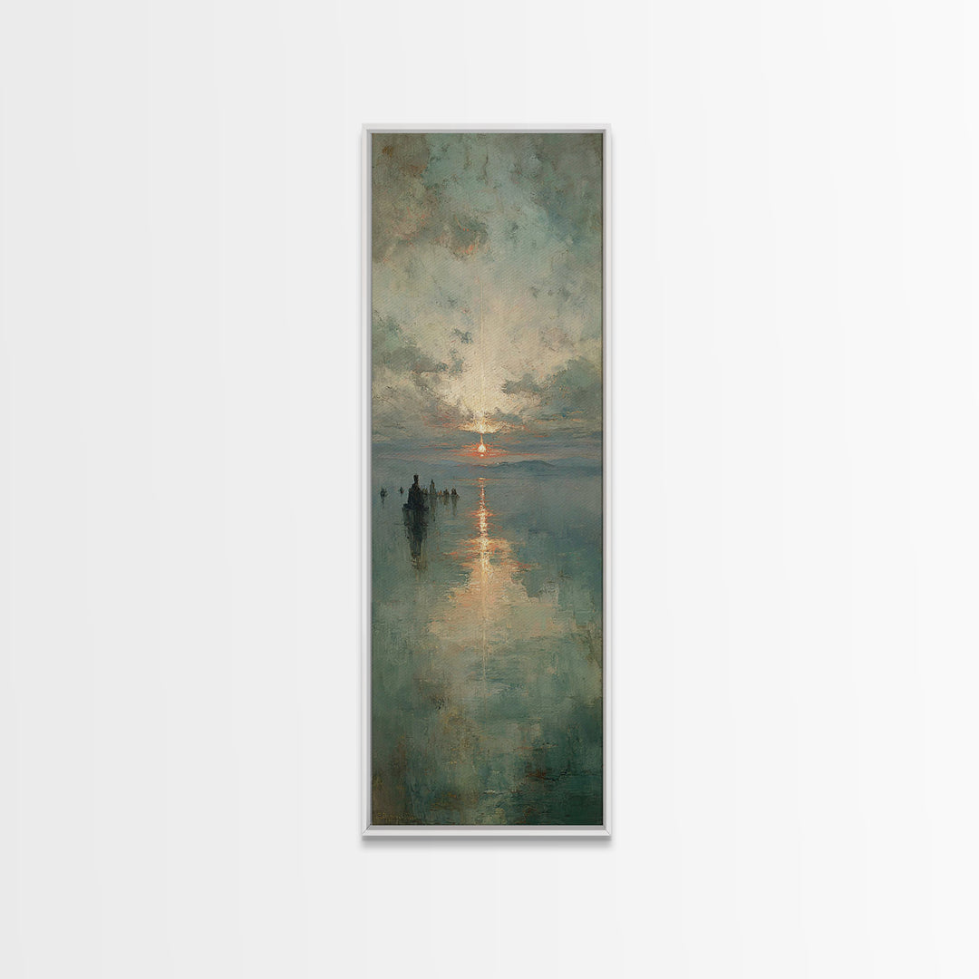 Harbor Of Light | Framed Canvas Print | Skinny Art | Christian Art Canvas | Christian Wall Art | Vintage Christian Art | Christian Gift