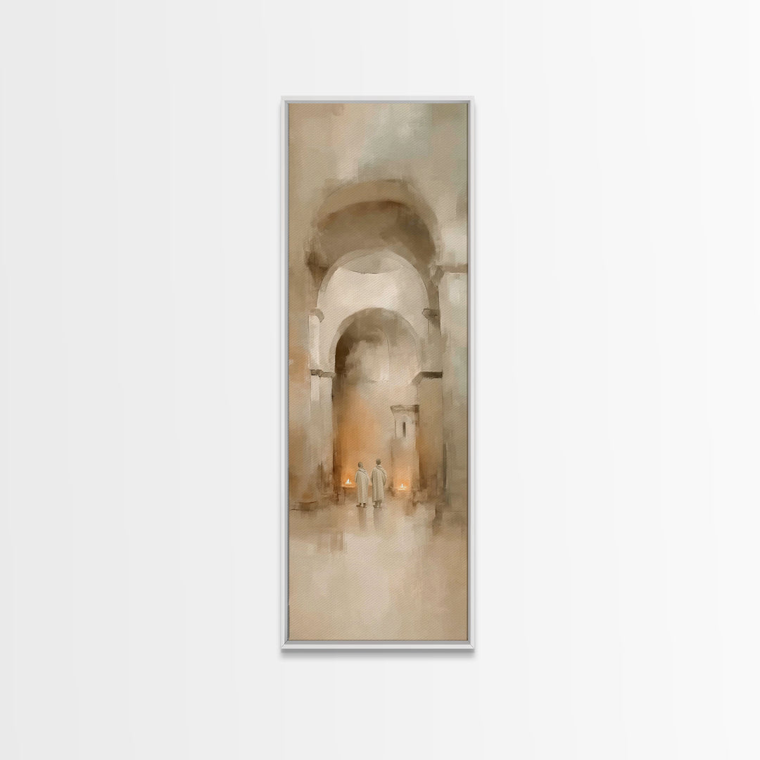 Sanctuary Passage Walk – Framed Canvas Print – Narrow Art – Christian Wall Art – Abstract Christian Art – Christian Art Work – Christian Gi