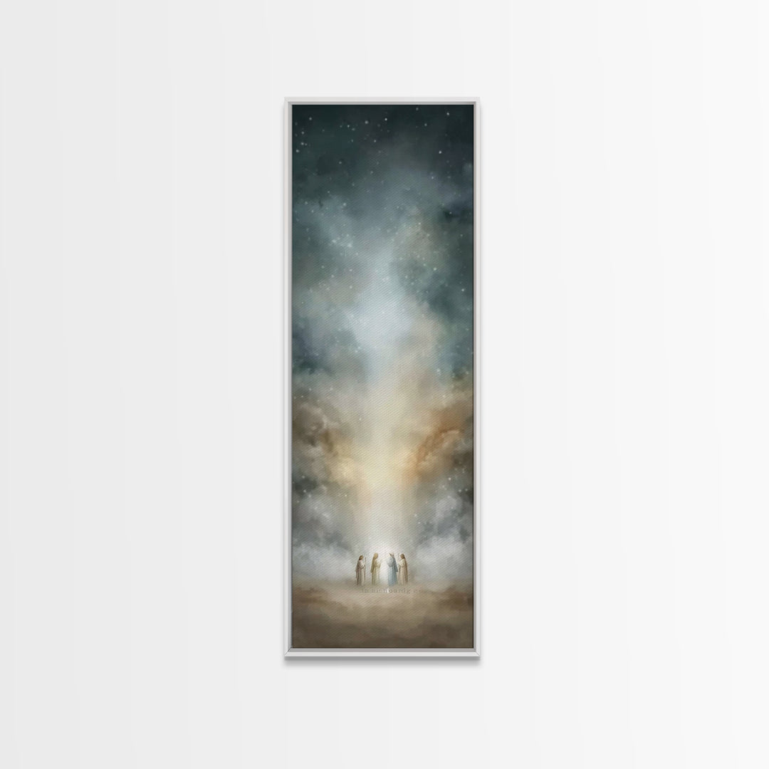 Angelic Field Light – Framed Canvas Print – Tall Narrow Wall Art – Christian Art Print – Christian Wall Art – Subtle Christian Paintings –