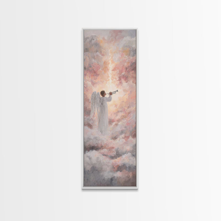 Angelic Dawn Herald – Framed Canvas Print – Tall Skinny Art Print – Christian Wall Art – Christian Art Canvas – Christian Decor