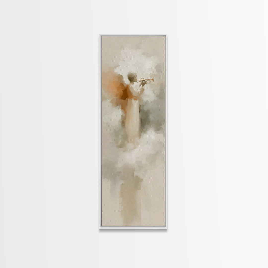 Seraphic Morning Call | Framed Canvas Print | Narrow Art | Christian Wall Art | Christian Art Canvas | Christian Christmas Art | Jesus Art
