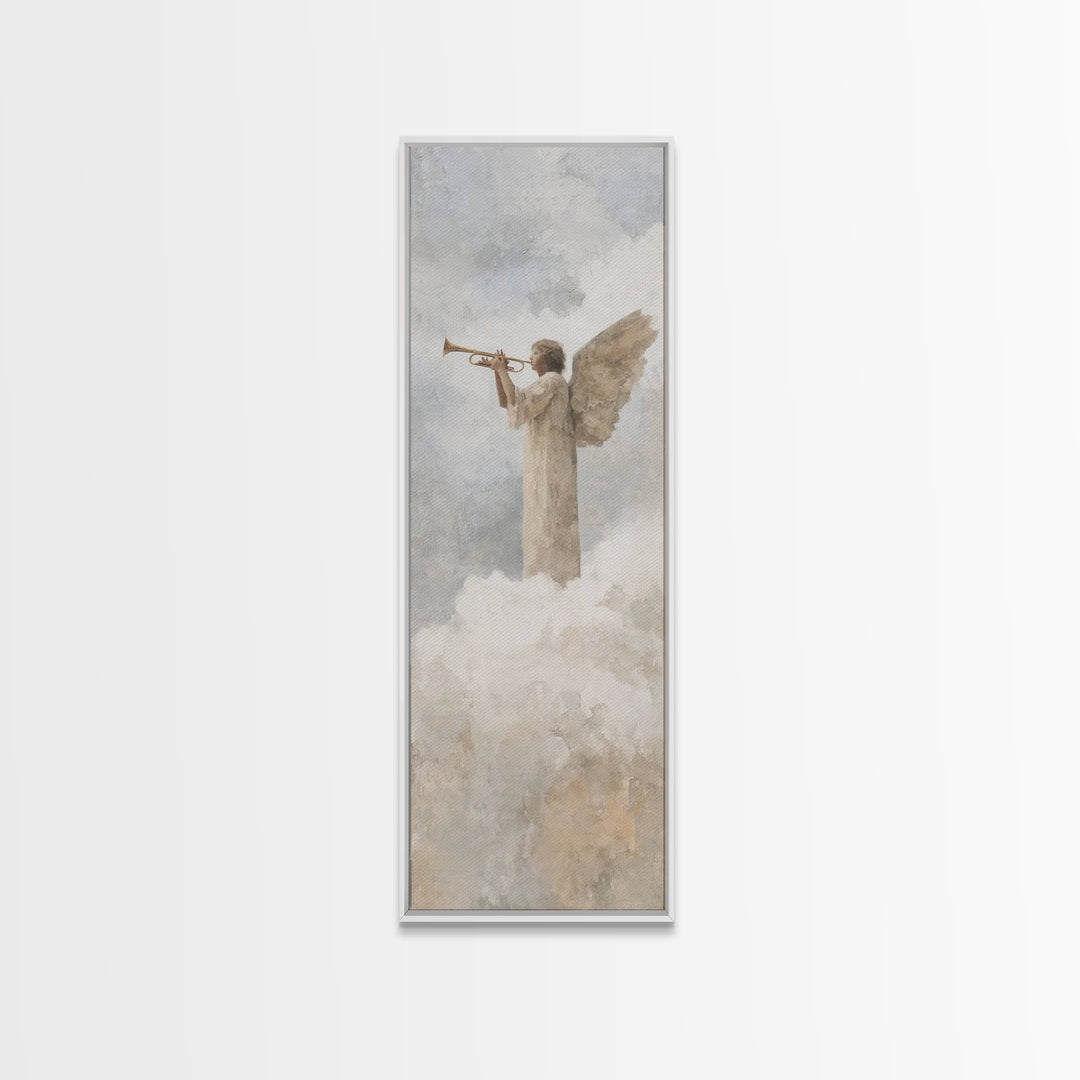Trumpet Of Glory – Framed Canvas Print – Tall Narrow Wall Art – Christian Art Canvas – Christian Wall Art – Christian Christmas Art