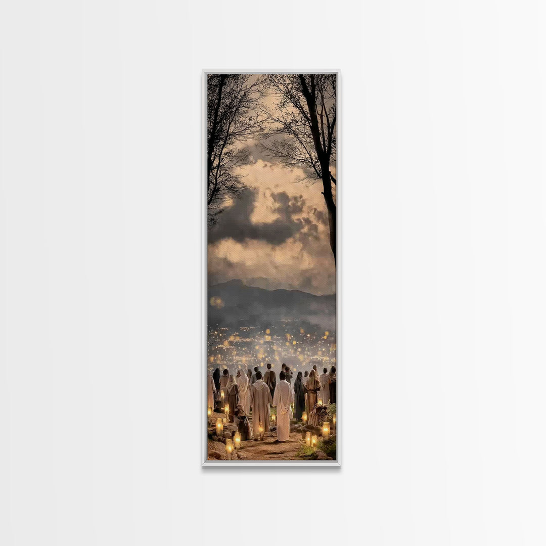 Gathering Of Hope – Framed Canvas Print – Skinny Art – Christian Art Canvas – Christian Wall Art – Christian Christmas Art – Jesus Art