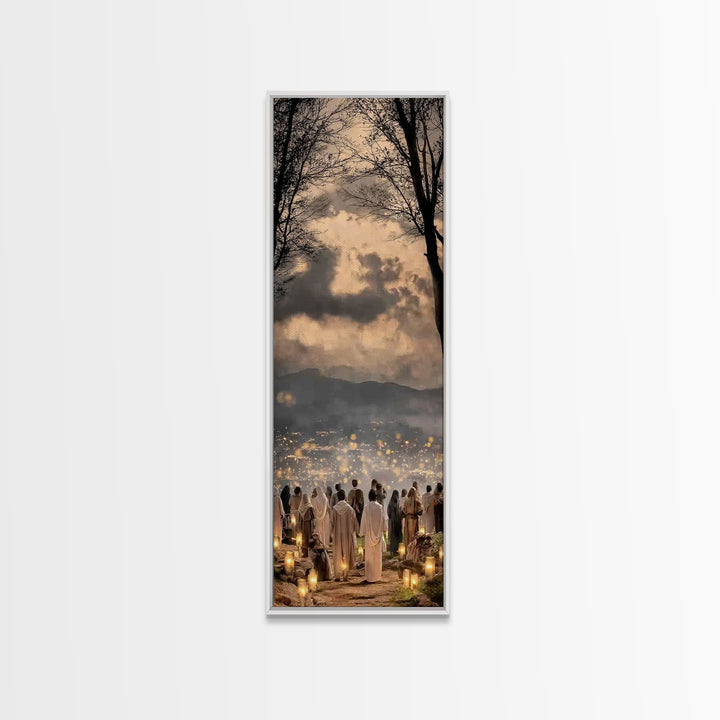 Gathering Of Hope – Framed Canvas Print – Skinny Art – Christian Art Canvas – Christian Wall Art – Christian Christmas Art – Jesus Art