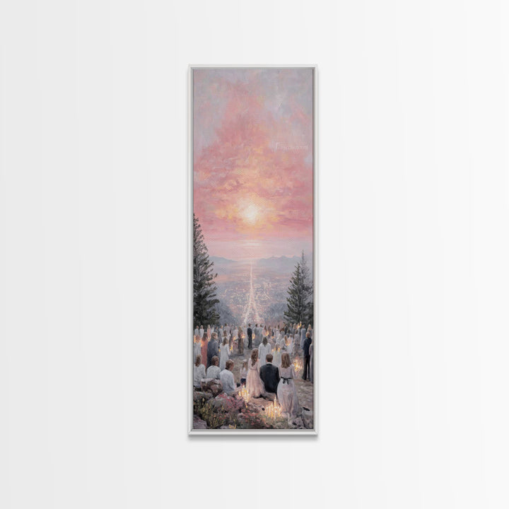 Candlelit Vigil Sky – Framed Canvas Print – Skinny Art – Christian Wall Art – Christian Art Print – Christian Christmas Art – Jesus Art