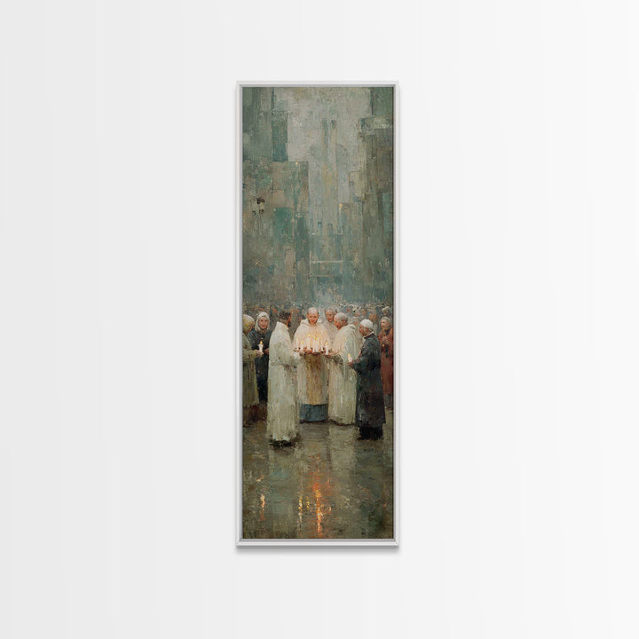 Winter Communion | Framed Canvas Print | Christian Art Canvas | Subtle Christian Art | Christmas Art Prints | Narrow Art