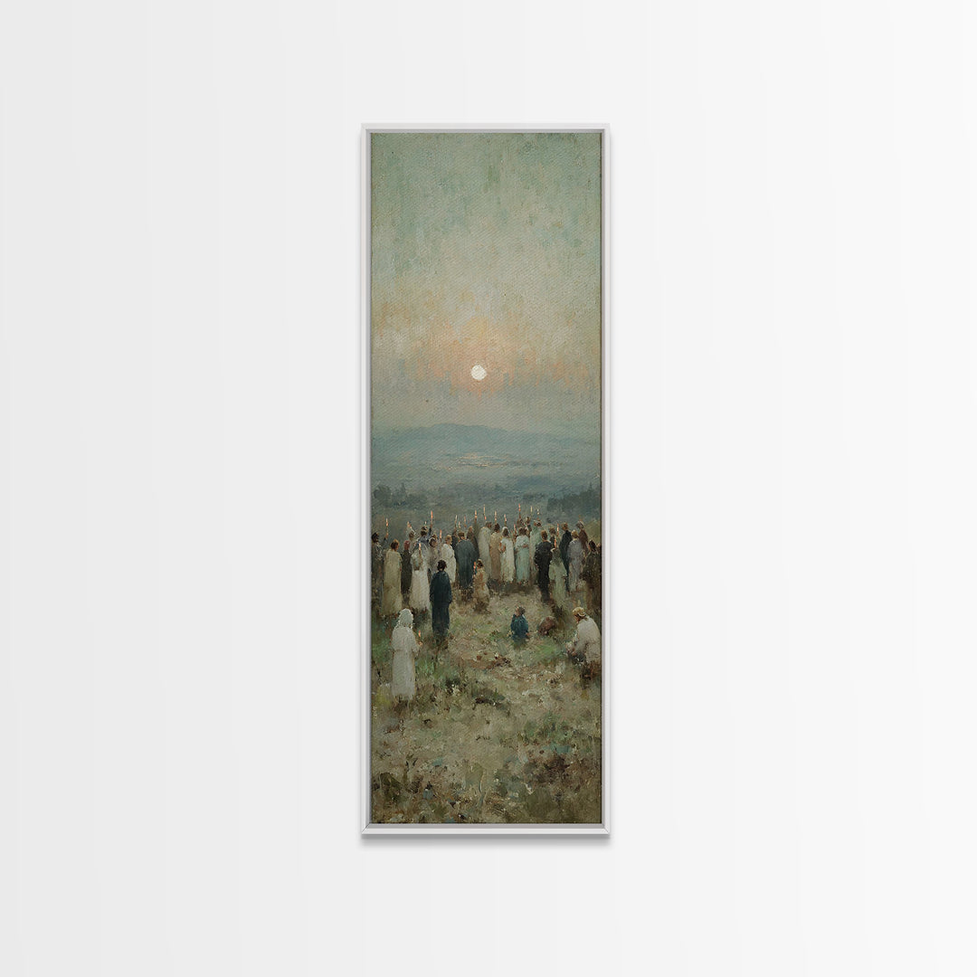 Hopeful Morning Vigil – Framed Canvas Print – Tall Narrow Wall Art – Christian Wall Art – Christian Art Canvas – Christian Christmas Art