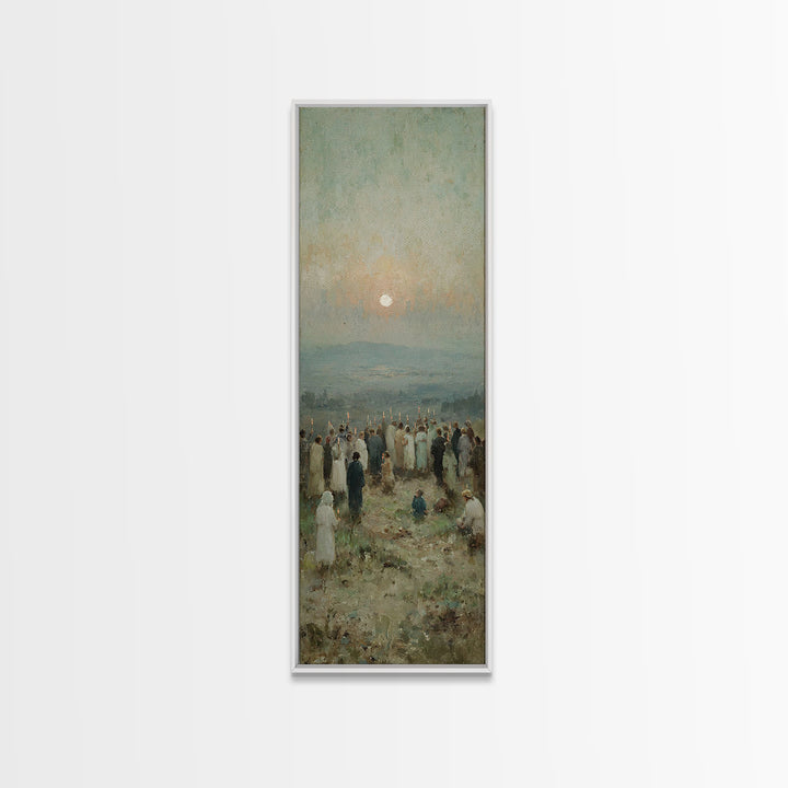 Hopeful Morning Vigil – Framed Canvas Print – Tall Narrow Wall Art – Christian Wall Art – Christian Art Canvas – Christian Christmas Art