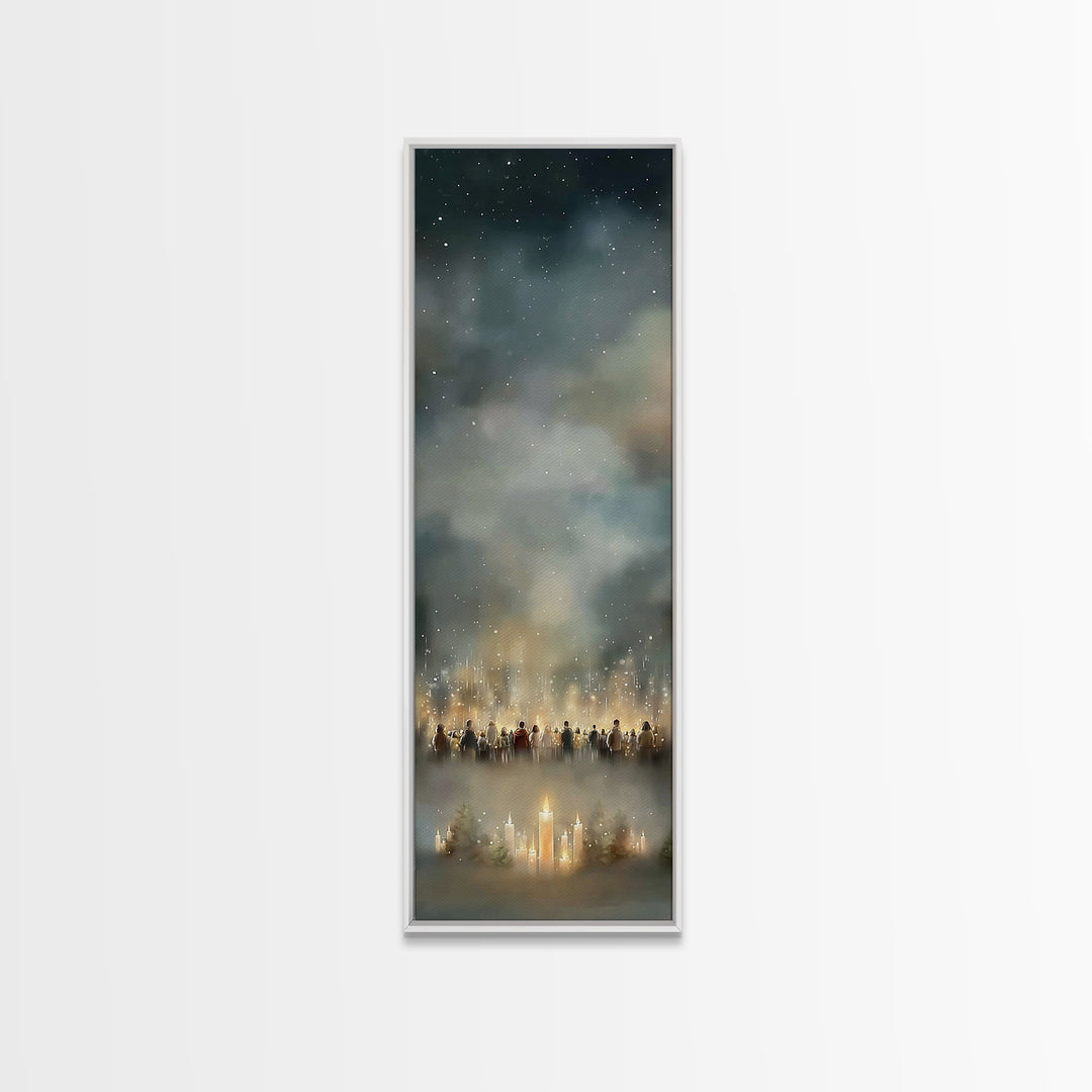 Tender Consolation | Framed Canvas Print | Christian Painting | Christian Christmas Art | Modern Christian Art | Tall Skinny Art Print