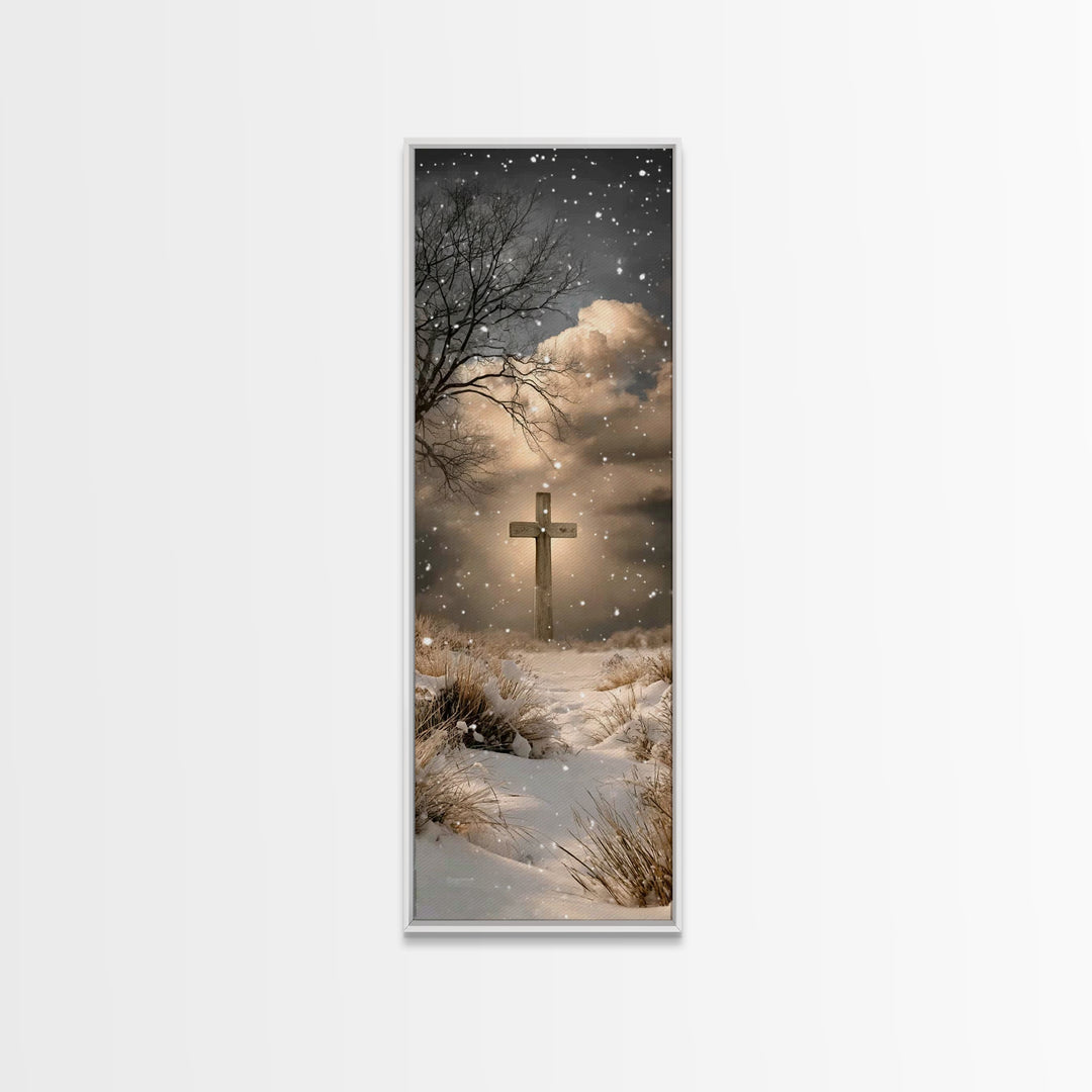 Light Of Faith – Framed Canvas Print – Christian Wall Art – Christian Art Canvas – Jesus Painting – Tall Narrow Wall Art – Christmas Art