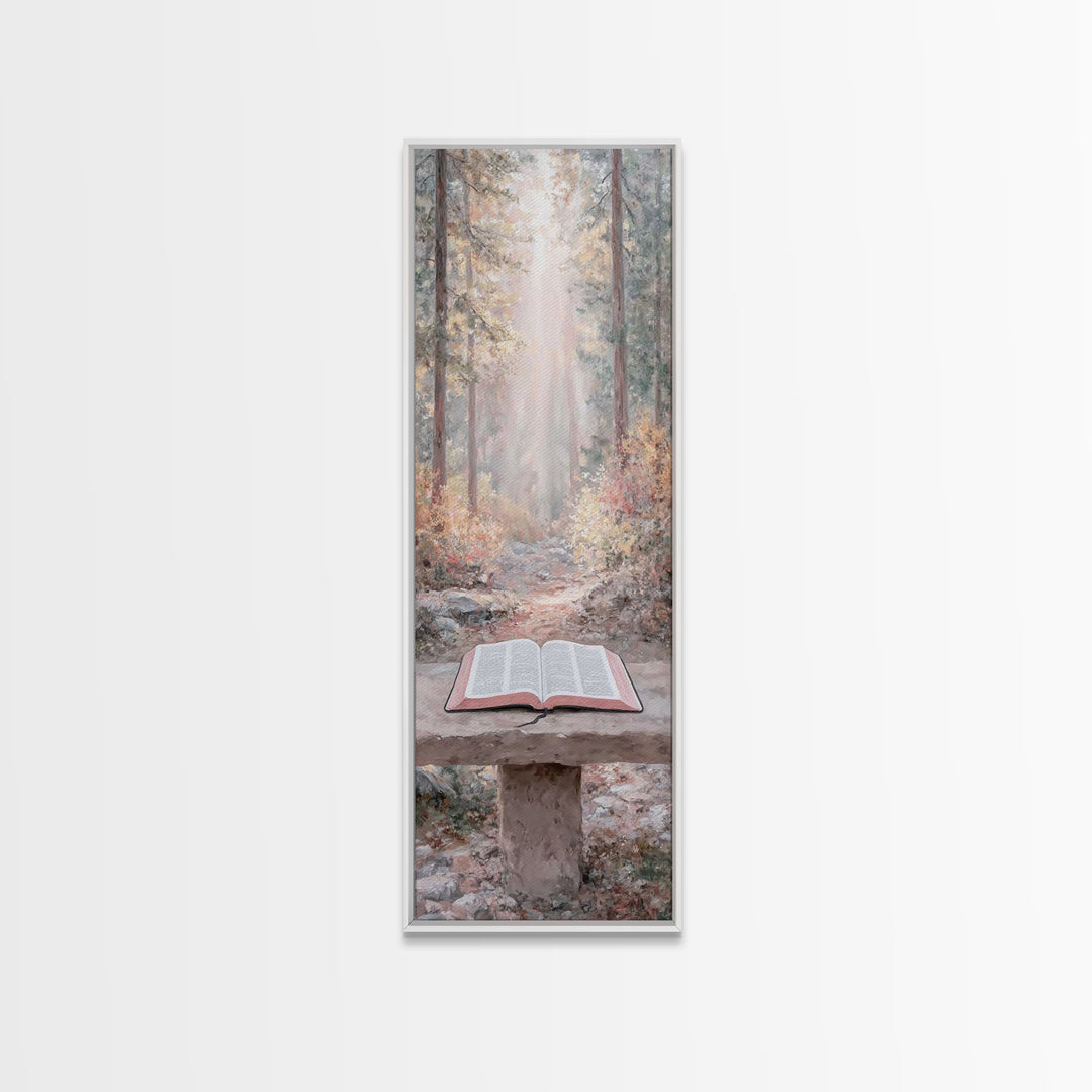 Sanctuary In Mist | Framed Canvas Print | Christian Wall Art | Skinny Art | Christian Art Canvas | Christian Painting | Christian Decor