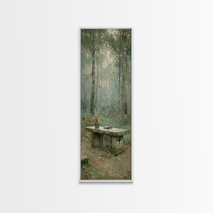 Quiet Scripture Rest | Framed Canvas Print | Christian Painting | Narrow Art | Christian Art Canvas | Christian Wall Art | Christian Decor