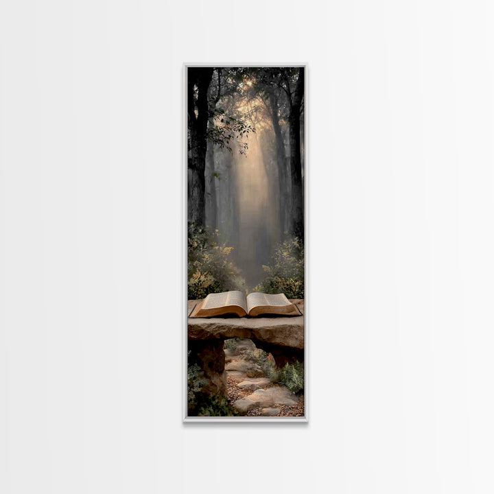 Holy Word Light | Framed Canvas Print | Christian Painting | Christian Art Canvas | Tall Narrow Wall Art | Christian Wall Art | Christian D