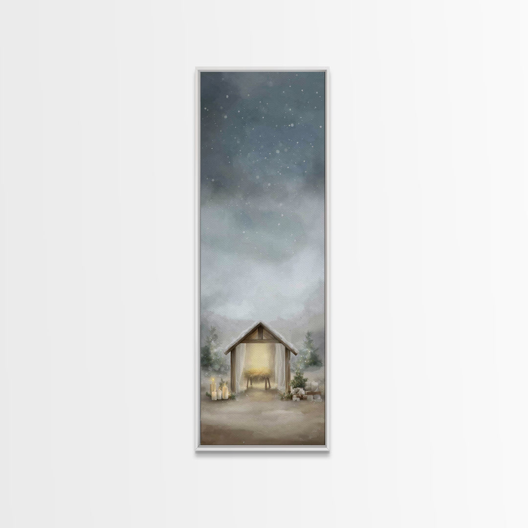 Sacred Horizon | Framed Canvas Print | Christian Wall Art | Christian Art Canvas | Christmas Art Work | Tall Narrow Wall Art