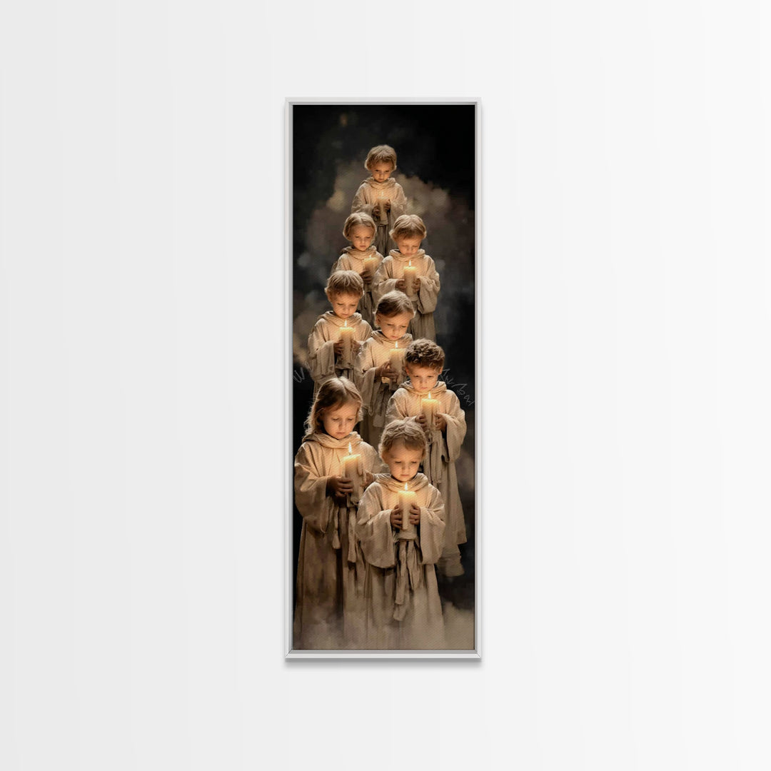 Children Of Light – Framed Canvas Print | Christian Art Canvas | Christian Wall Art | Tall Narrow Wall Art | Christian Christmas Art | Chri