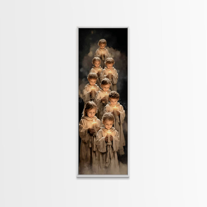 Children Of Light – Framed Canvas Print | Christian Art Canvas | Christian Wall Art | Tall Narrow Wall Art | Christian Christmas Art | Chri