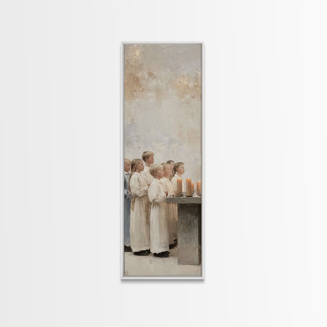 Sanctified Chorus – Framed Canvas Print, Christian Wall Art, Christian Art Canvas, Skinny Art, Christian Christmas Art, Christian Decor, Ch