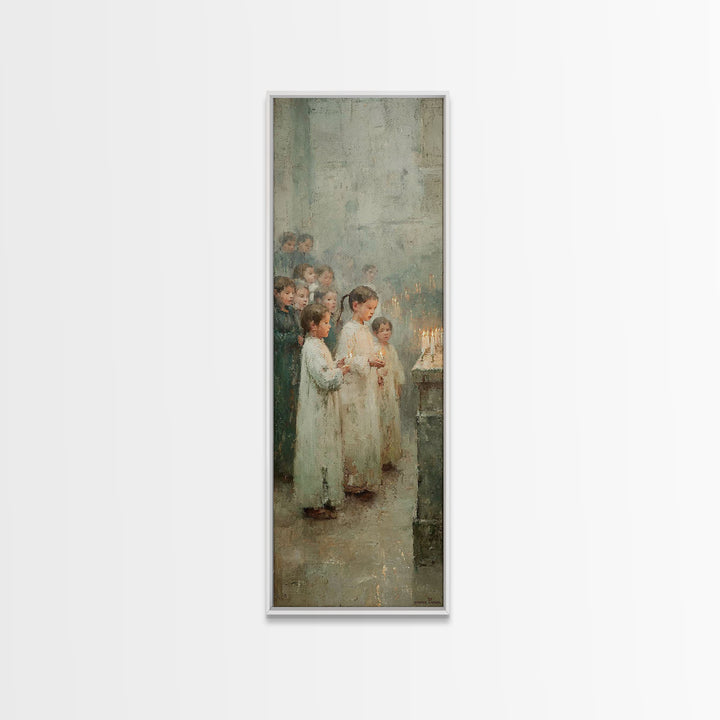 Luminous Offering – Framed Canvas Print – Christian Art Canvas – Christian Wall Art – Tall Skinny Art Print – Christmas Art – Christian Chr
