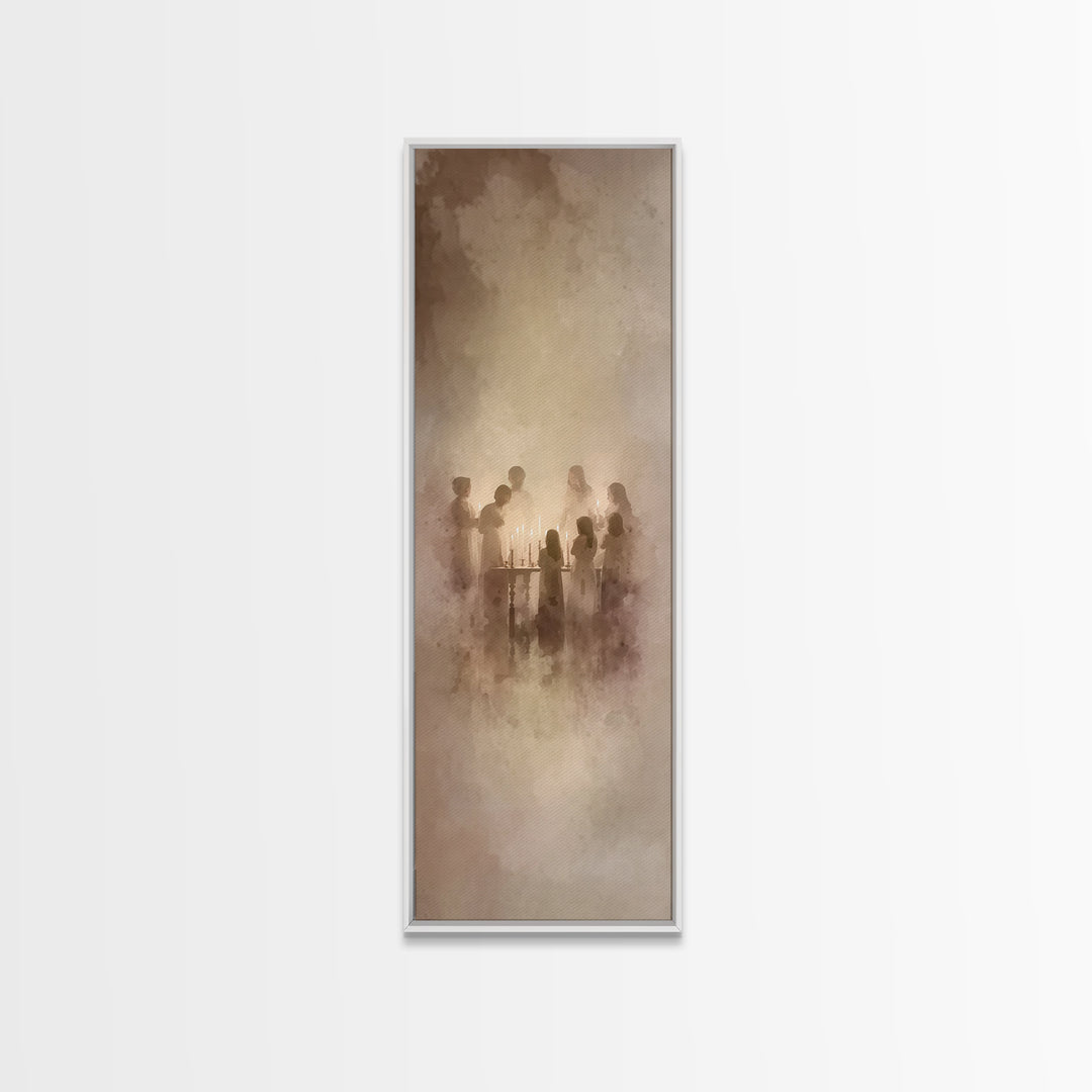 Celestial Assembly – Framed Canvas Print – Christian Art Canvas – Christian Wall Art – Narrow Art – Christian Christmas Art – Christian Dec